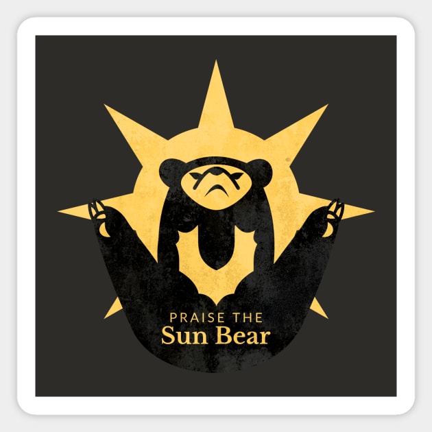 Praise the Sun Bear Sticker by Johnitees